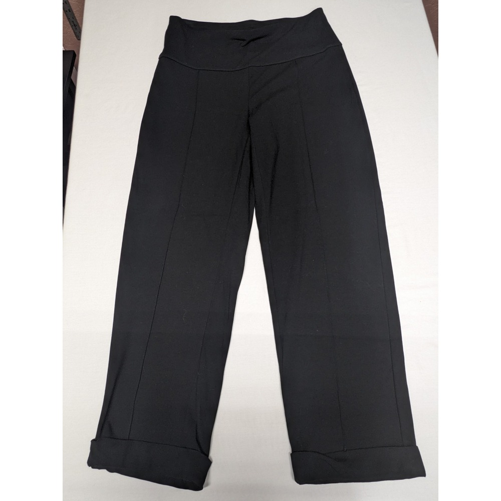J. Jill Wearever‎ Black Smooth-Fit Straight-Leg Cropped Pintuck Cuffed Pants XS